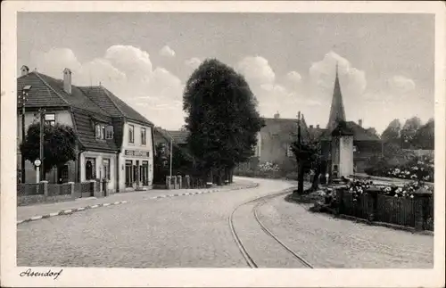 Ak Asendorf im Kreis Diepholz, Straßenpartie, Geschäftshaus, Kirchturm