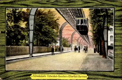 Passepartout Ak Wuppertal, Schwebebahn Vohwinkel Sonnborn Elberfeld Barmen