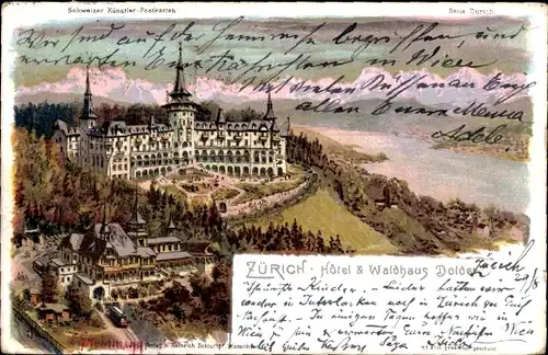 Künstler Litho Steinmann, Zürich Schweiz, Hotel und Waldhaus Dolder