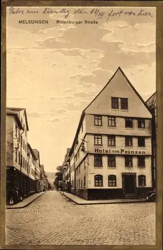 Ak Melsungen in Hessen, Rotenburger Straße, Hotel zum Prinzen