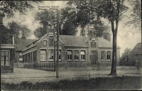 Ak Nieuwe Pekela Groningen, Christliche Schule