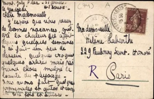 CPA Haute Savoie, Chapelle du Mont Joly