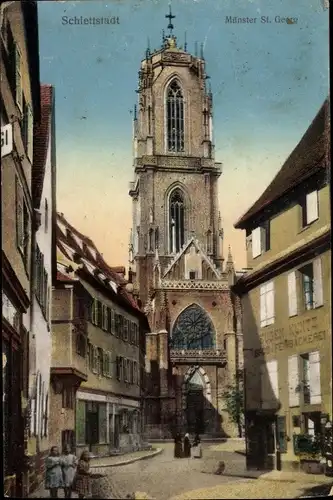 Ak Sélestat Schlettstadt Elsass Bas Rhin, Münster St. Georg