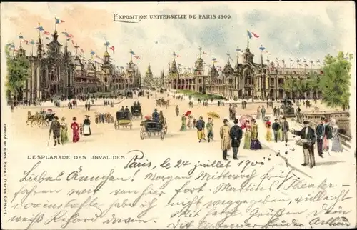 Litho Paris VII, Weltausstellung 1900, L'Esplanade des Invalides