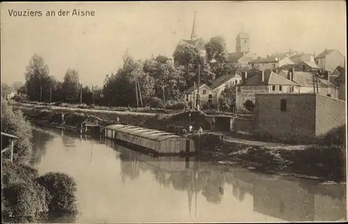 Ak Vouziers Ardennes, Partie an der Aisne