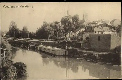 Ak Vouziers Ardennes, Partie an der Aisne