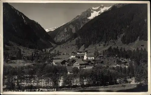 Foto Ak Ginzling in Tirol, Ortsansicht, Berge