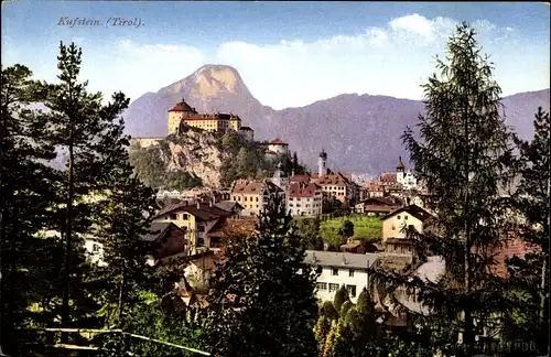 Ak Photochromie, Kufstein Tirol, Totalansicht, Festung