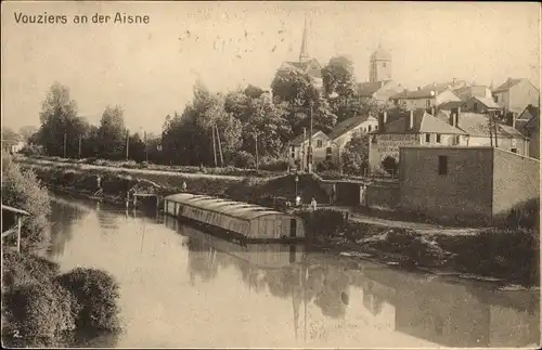 Ak Vouziers Ardennes, Partie an der Aisne