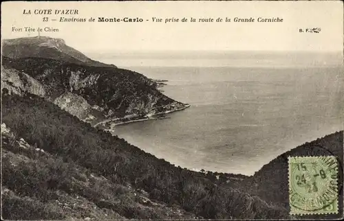 Ak Monte Carlo Monaco, Landschaftspanorama