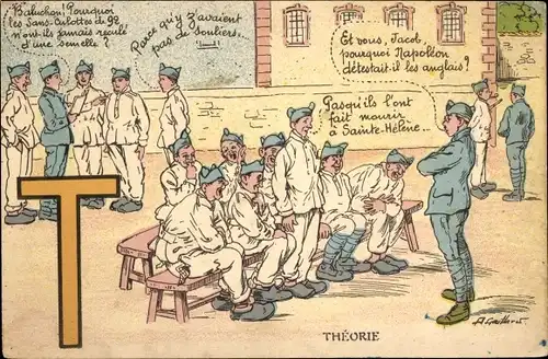 Buchstaben Ak Buchstabe T, französische Soldaten, Theorie