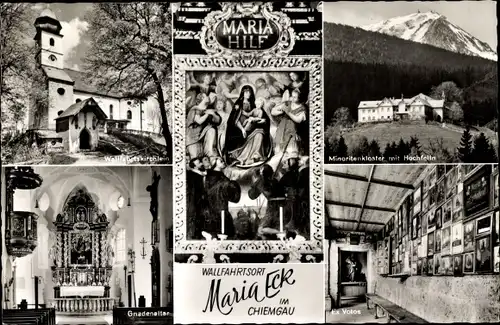 Ak Siegsdorf in Oberbayern, Kloster Maria Eck, Altar, Inneres