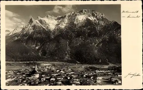 Ak Mittenwald in Oberbayern, Berg, Panorama