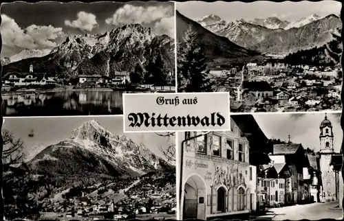 Ak Mittenwald in Oberbayern, Berge, Kirche