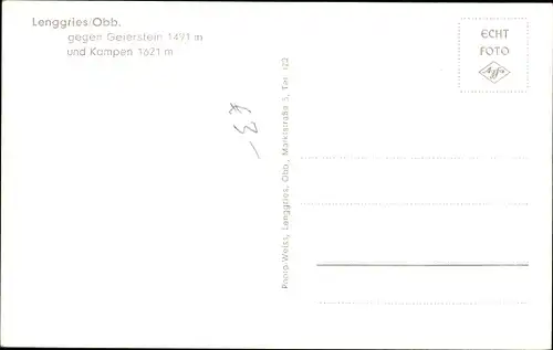 Ak Lenggries in Oberbayern, Geierstein, Kampen