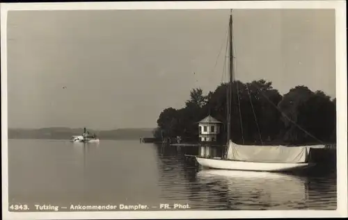 Ak Tutzing am Starnberger See Oberbayern, Dampfer, Boot