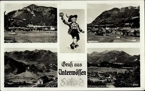 Ak Unterwössen in Oberbayern, Panorama