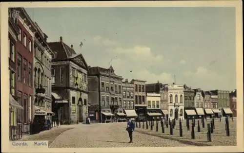 Ak Gouda Südholland Niederlande, Markt