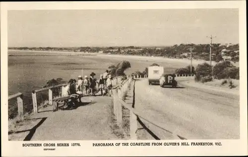 Ak Frankston Victoria Australien, Panorama der Küste von Oliver's Hill