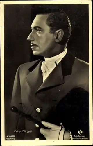 Ak Schauspieler Willy Birgel, Portrait im Profil, Autogramm
