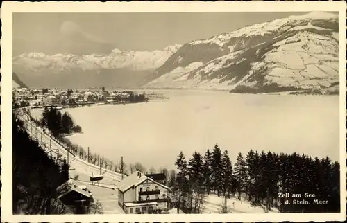 Ak Zell am See in Salzburg, Gesamtansicht, Steinernes Meer