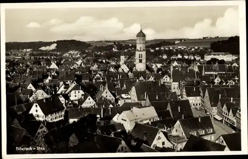 Ak Biberach an der Riß in Oberschwaben, Kirchturm, Stadtpanorama