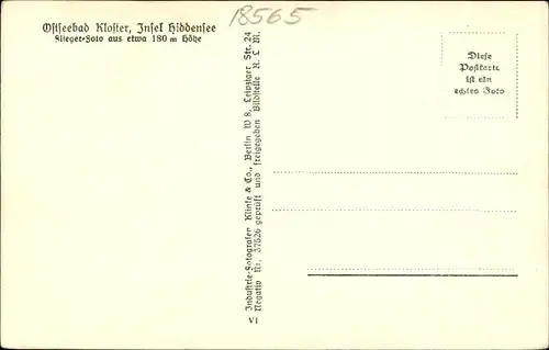 Ak Kloster Insel Hiddensee in der Ostsee, Panorama, Luftansicht, Küste