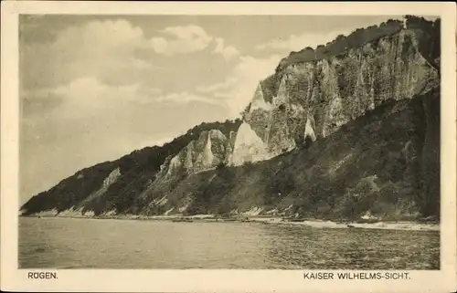 Ak Stubbenkammer Sassnitz auf Rügen, Kaiser Wilhelm-Sicht, Küste, Felsen