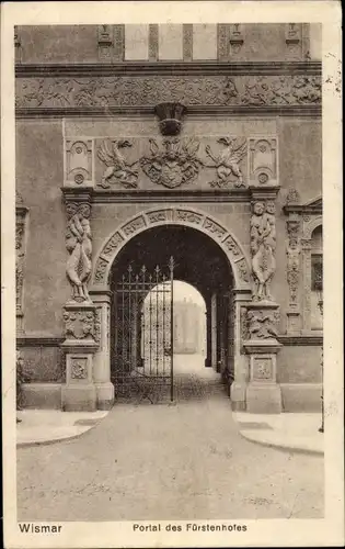 Ak Hansestadt Wismar, Portal des Fürstenhofes