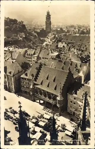 Ak Freiburg im Breisgau, Totalansicht, Blick vom Münsterturm