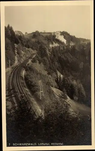 Ak Hinterzarten im Schwarzwald, Löffeltal, Höllental, Bahnstrecke