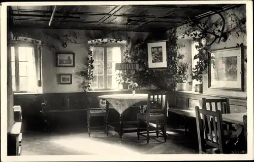 Ak Walchensee Kochel am See, Gasthof, Innenansicht