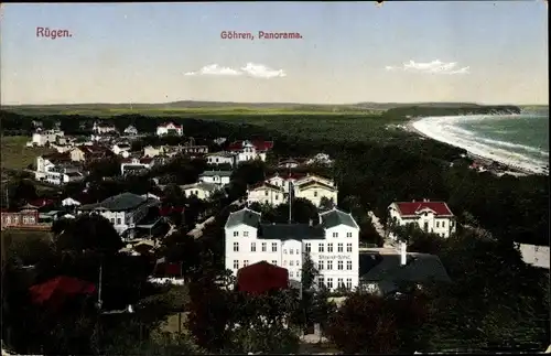 Ak Ostseebad Göhren auf Rügen, Ortspanorama