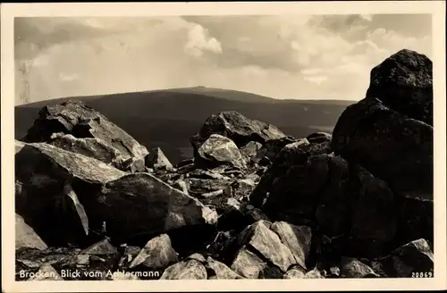 Ak Brocken Nationalpark Harz, Blick vom Achtermann