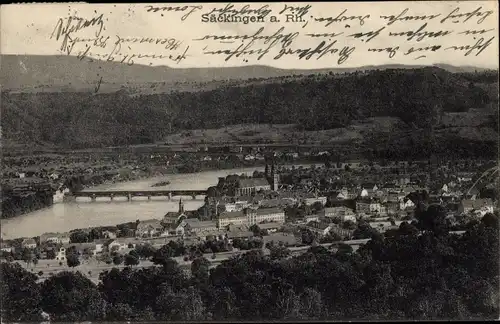 Ak Bad Säckingen am Hochrhein, Teilansicht, Totale