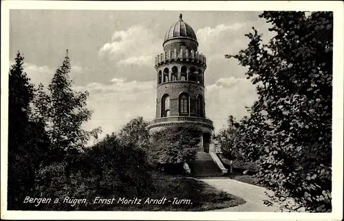 Ak Bergen auf der Insel Rügen, Ernst-Moritz-Arndt-Turm