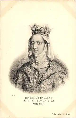 Ak Jeanne von Navarra, Ehefrau von Philipp IV