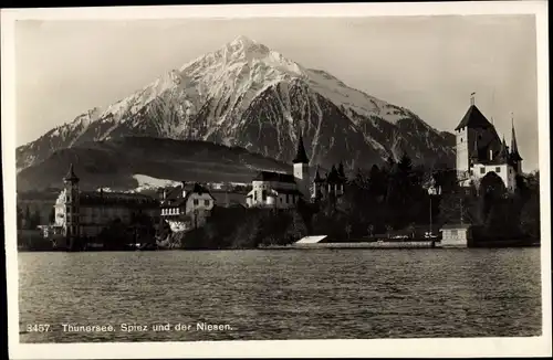 Ak Thunersee Kt. Bern, Spiez, Niesen, Berge