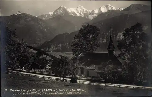Ak Beatenberg Kanton Bern, Eiger, Mönch, Jungfrau, Schreckhorn