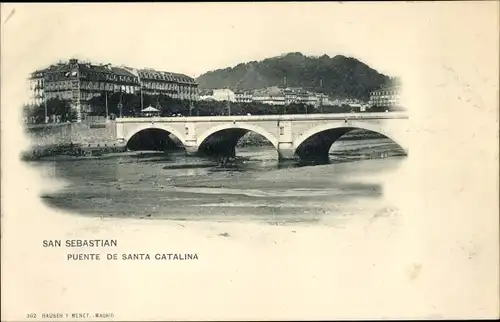 Ak Donostia San Sebastián Baskenland, Santa-Catalina-Brücke