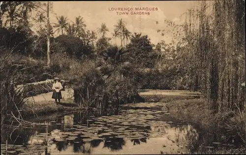 Ak Maputo Lourenço Marques Mosambik, Stadtgärten