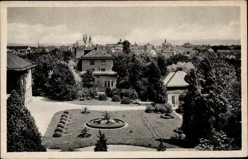 Ak Kroměříž Kremsier Region Zlin, Teilansicht, Parkanlage