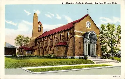 Ak Cincinnati Ohio USA, Katholische Kirche St. Aloysius, Bowling Green