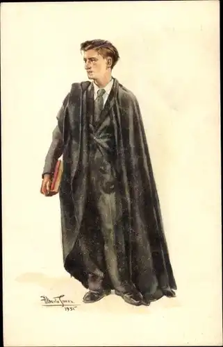 Studentika Künstler Ak Souzz, A., Portugiesischer Student