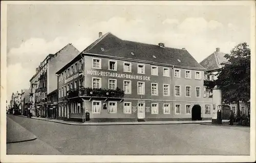 Ak Karlsruhe in Baden, Hotel Braunes Eck