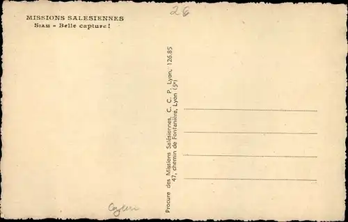 Ak Missions Salesiennes, Siam, Krokodile