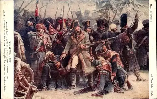 Künstler Ak Yvon, A., Marschall Ney unterstützt die Nachhut der Grande Armee, 1812