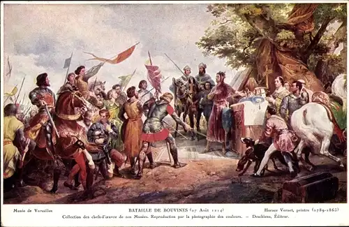 Künstler Ak Vernet, Horaz, Schlacht bei Bouvines 1214, Museum Versailles