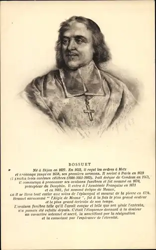 Ak Bossuet, Französischer Bischof