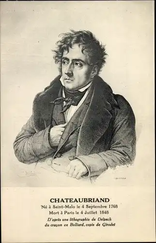 Ak François-René de Chateaubriand, Französischer Schriftsteller und Politiker